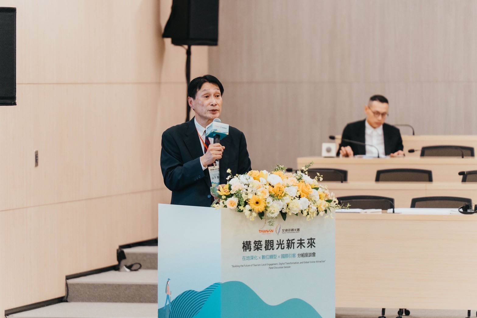 日本帝京大學山下晉一教授進行專題演講「觀光立國政策與永續觀光地區營造」。（圖／交通部觀光署提供）