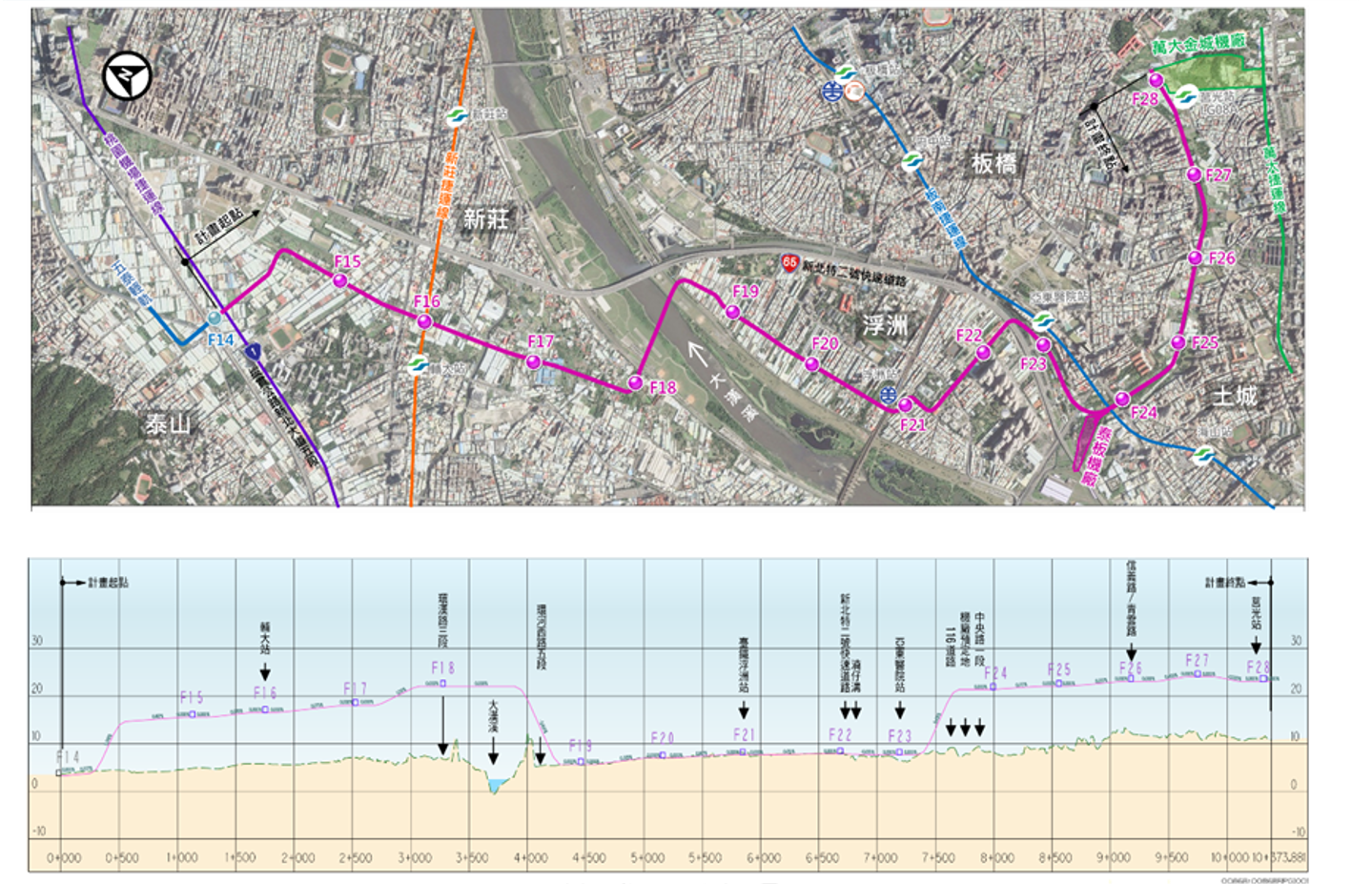 泰板輕軌路線圖