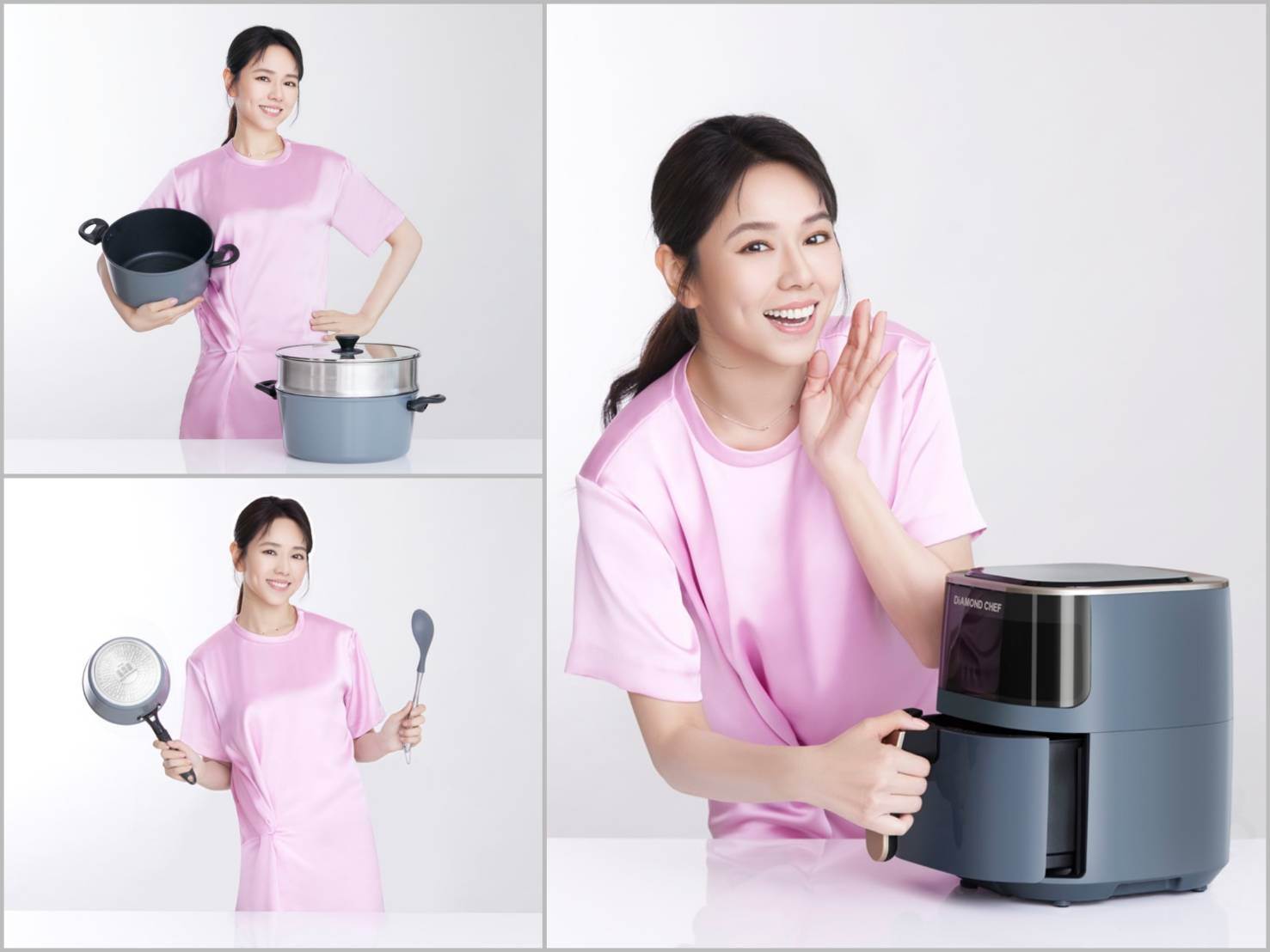 DiAMOND CHEF以「石墨烯黑金科技」打造鑽石級鍋具與氣炸鍋，完美結合功能與美感。（圖／DiAMOND CHEF提供）