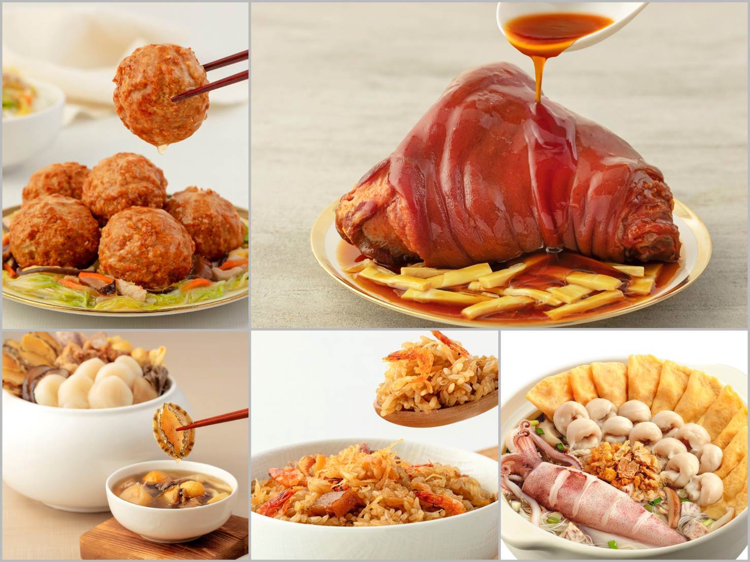 海霸王2026年<a href='/search/tags/春節年菜/' target='_blank'>春節年菜</a>系列，以真材實料重現台味經典—包括藕香獅子頭、筍香黃金圓蹄、佛跳牆、干貝櫻花蝦米糕..等佳餚，讓團圓餐桌輕鬆上桌、滿滿年味。（圖／海霸王提供）