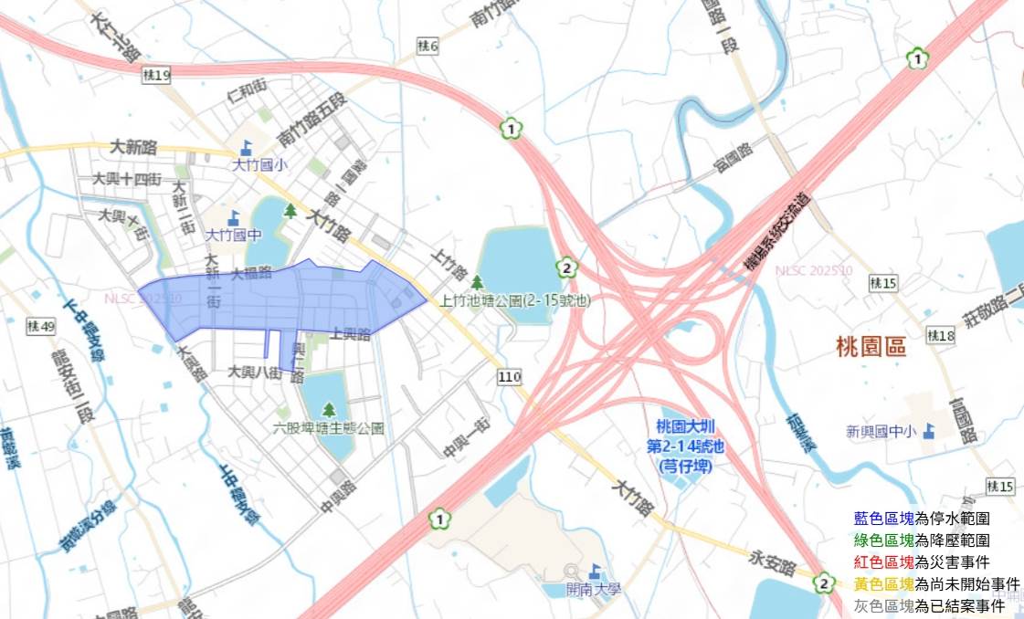 本次計畫性停水主要範圍集中於桃園市蘆竹區的多條街道。(圖/台灣自來水公司)
