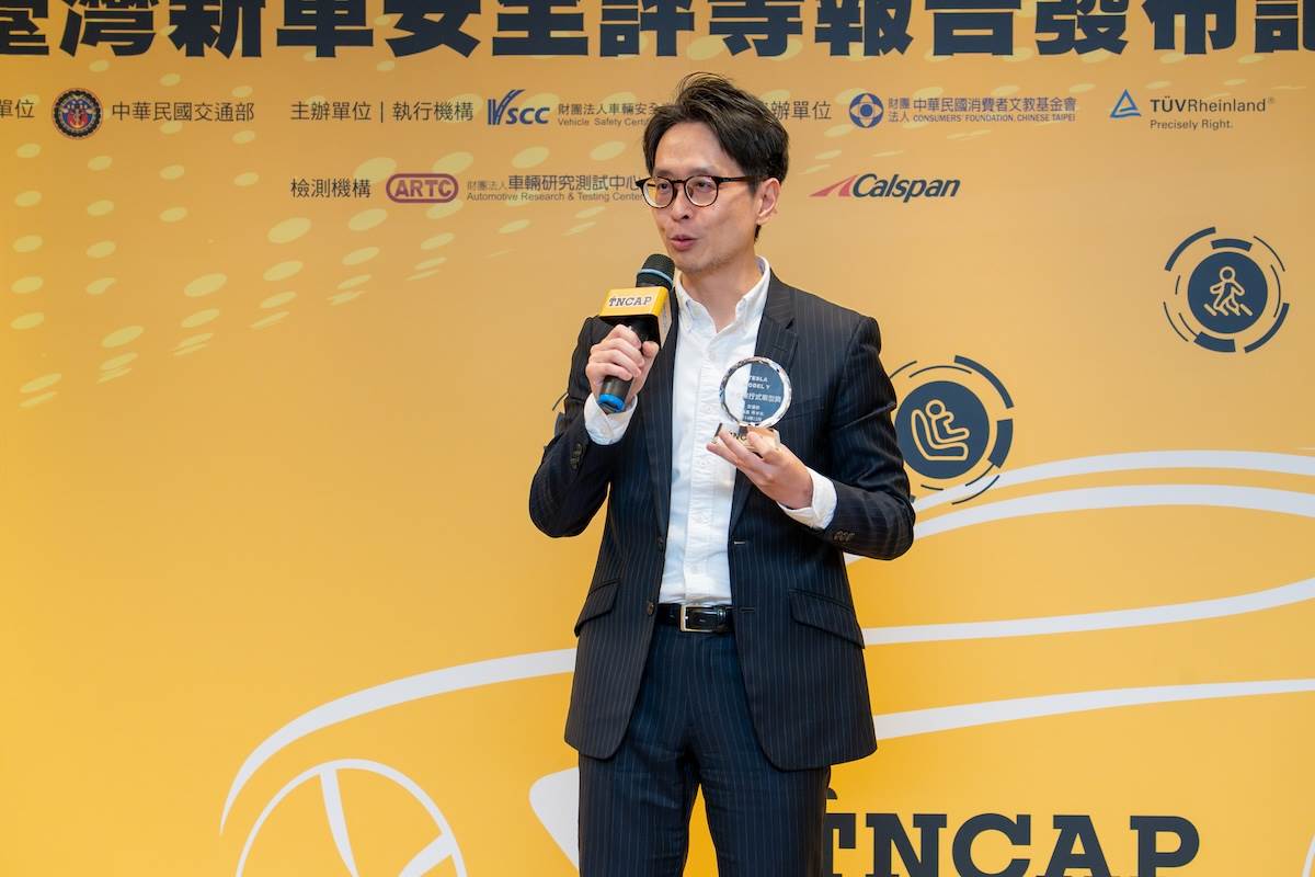 TNCAP最佳旅行式車型獎為TESLA MODEL Y。(圖/林昱丞攝影)
