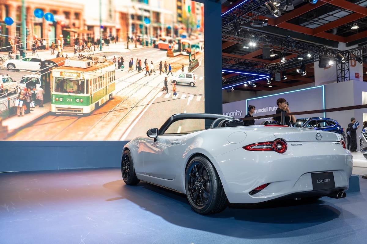 現場展出僅有實車2/3 尺寸的 Mini MX-5。（圖／林昱丞攝影）