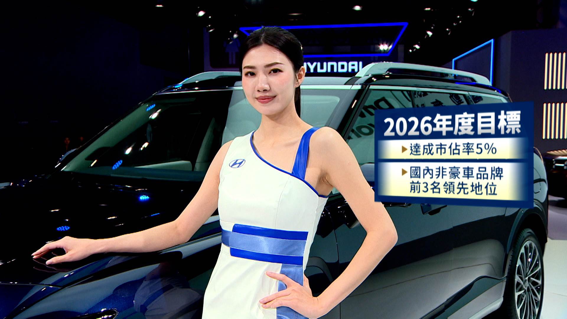 以 2026 年市佔率 5% 為里程碑，Hyundai 將全力挑戰國內非豪華汽車品牌前段班。（圖／東森新聞）