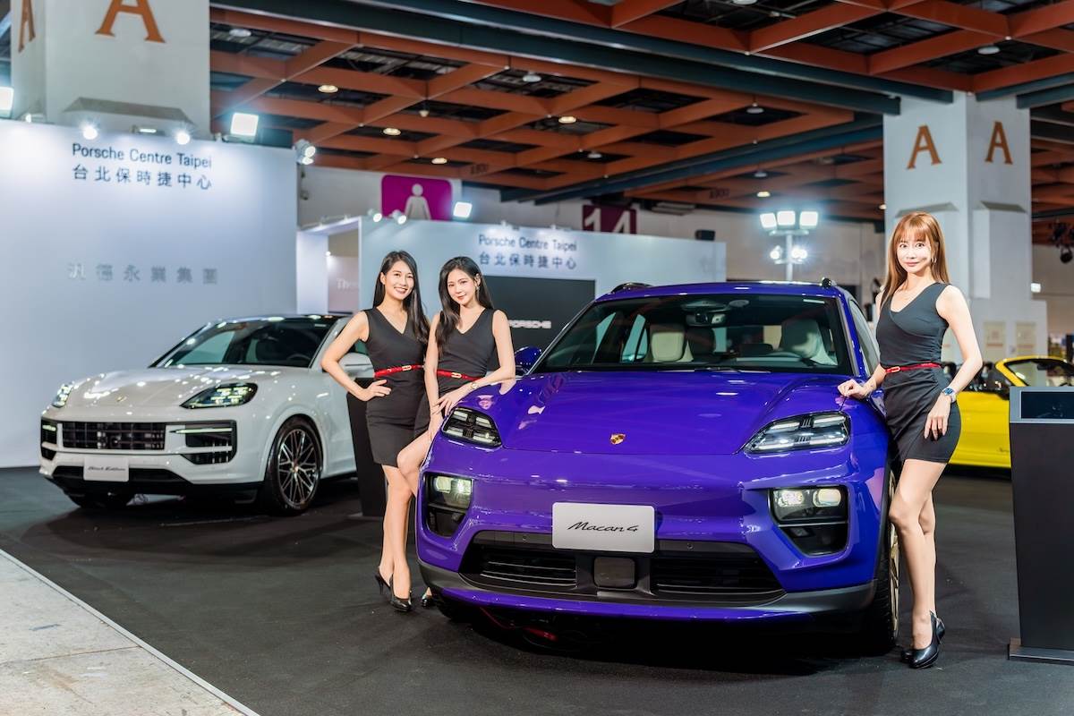 「極致紫（Ultraviolet）」塗裝的全新Macan Electric。（圖／台北保時捷中心提供）
