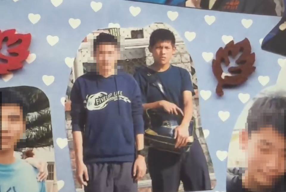 從畢業紀念冊的照片可以看到，辛柏毅從小濃眉大眼。（圖／國中導師提供）