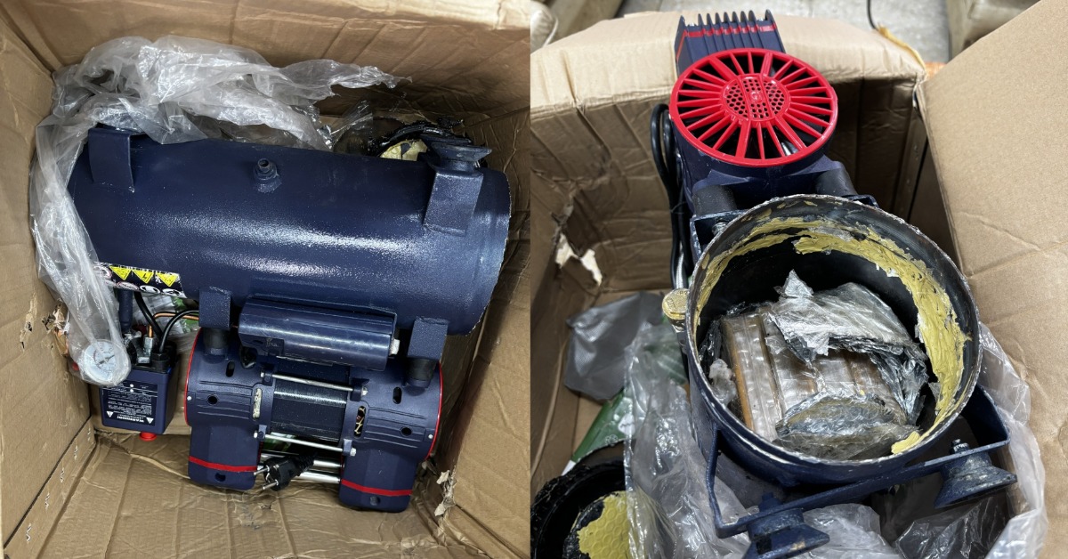 空壓機運毒！警開切搜出市價2千萬海洛因磚