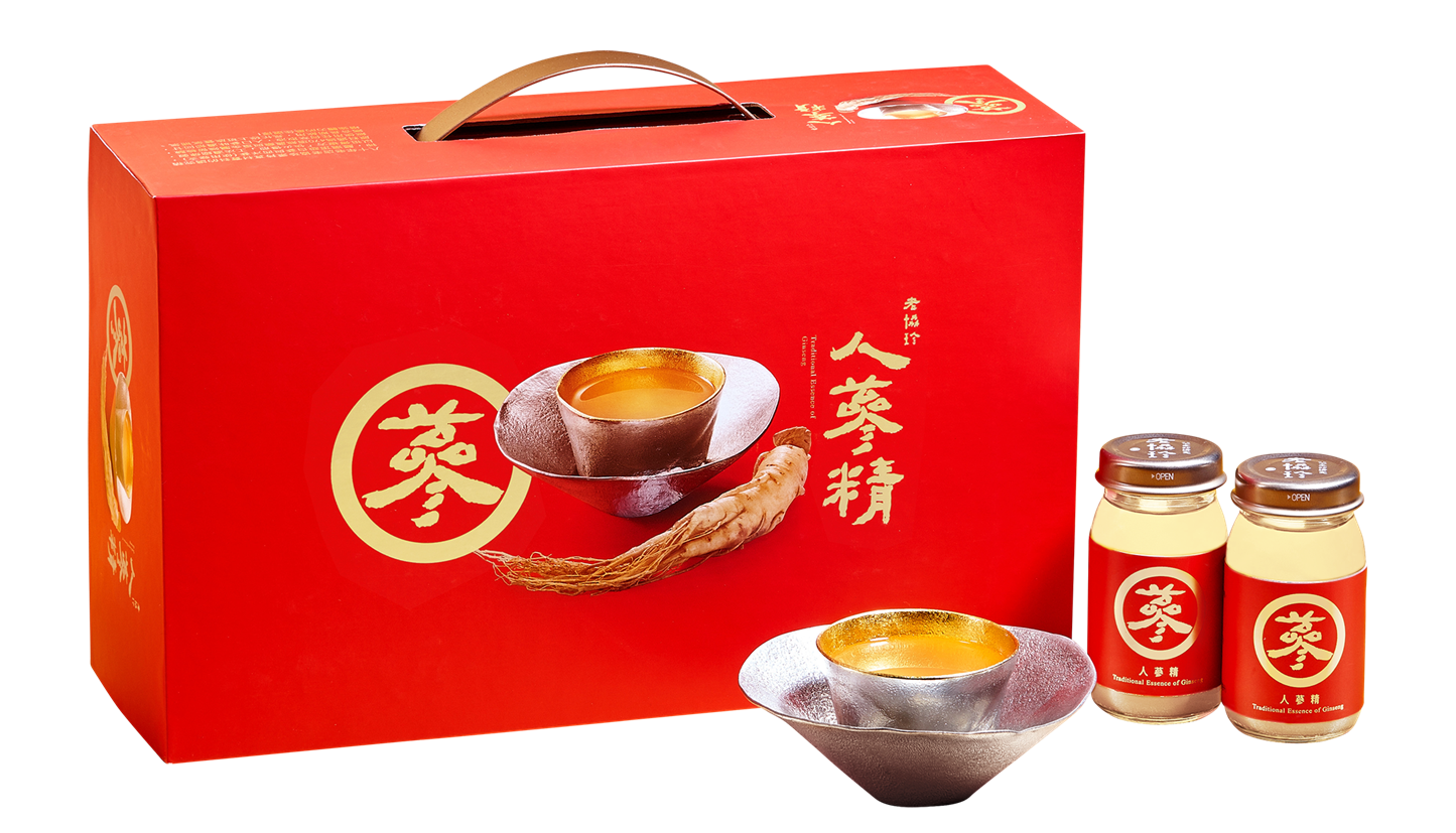 喜氣紅色包裝的人蔘精禮盒，成為不少民眾春節孝親送禮首選，主打補氣養氣、滋補強身，回應長輩日常補給需求。（圖／老協珍提供）