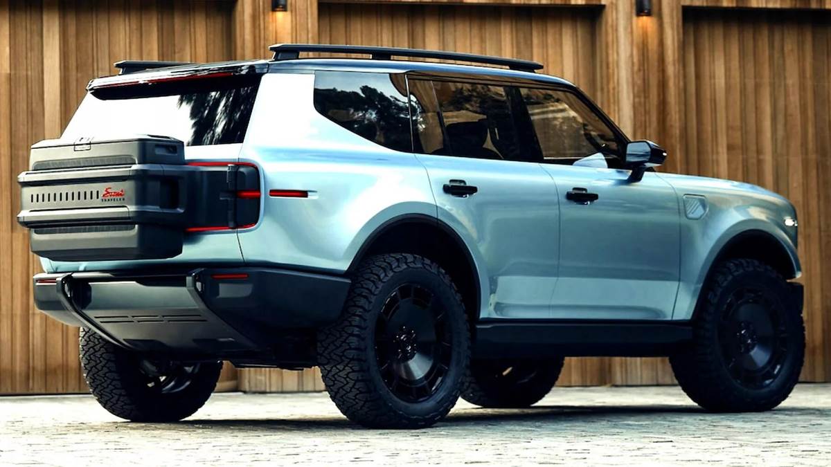 車尾取消備胎的設計，採用背包式載物模組，內部包含兩個獨立儲物隔間。（圖／Scout提供）