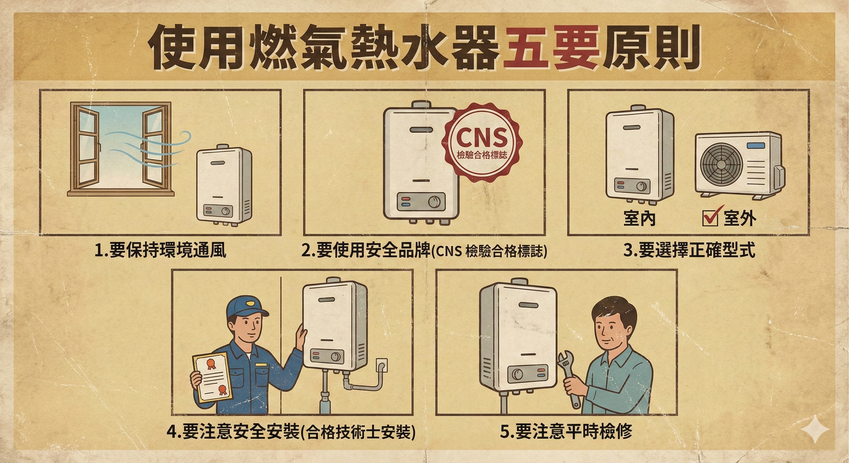 防範一氧化碳中毒 "五要原則" 必須遵守。翻攝畫面