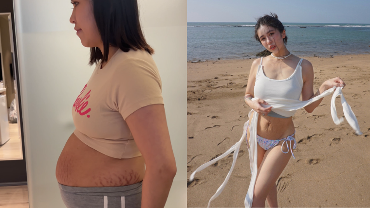 柔柔搭配近期在媽媽圈爆紅的瘦身輔助品《iVENOR紫孅果》成功回到產前的43公斤。(圖/ IVENOR紫孅果提供)