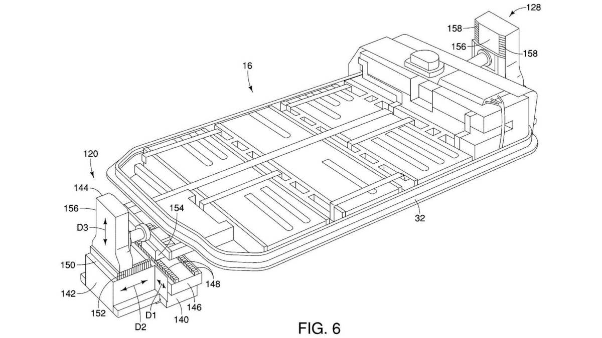 當電池的重心移動之後，車輛的轉向、加速都將會更有效率，讓電池重量不再是致命缺點。（圖／翻攝自美國專利商標局）