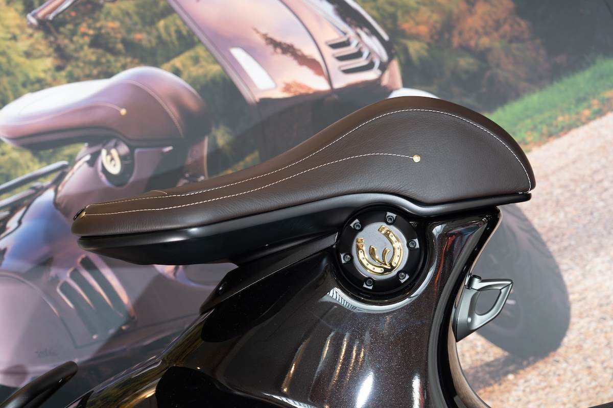 「V」字金色馬蹄鐵。（圖／林昱丞攝影）