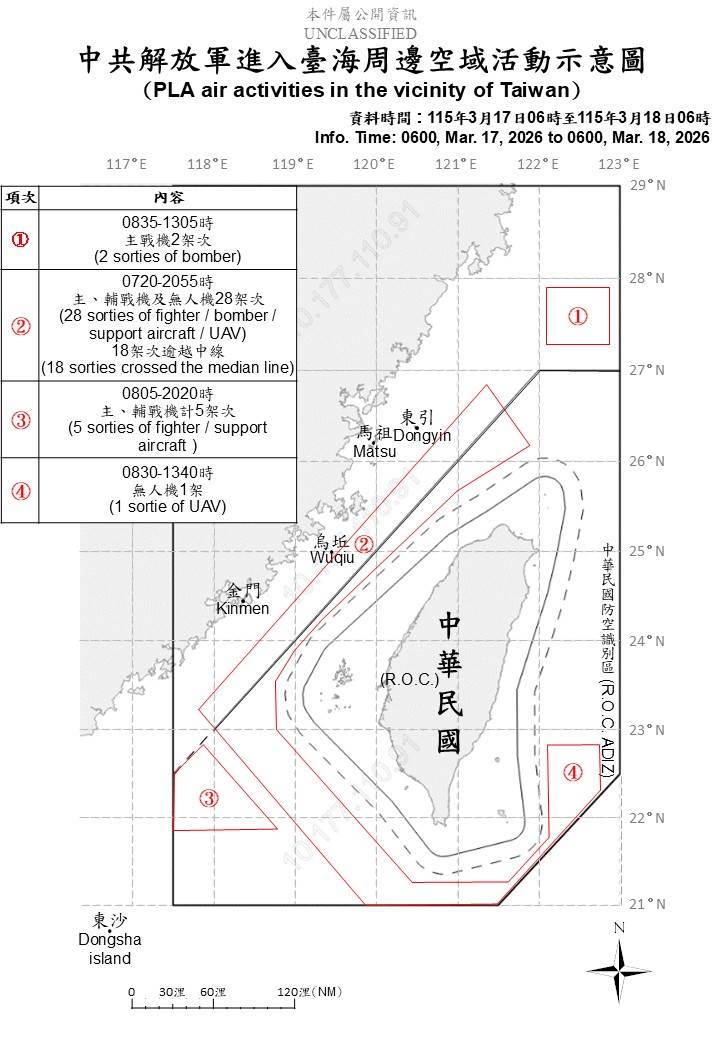 1150318_臺海周邊海、空域活動示意圖
