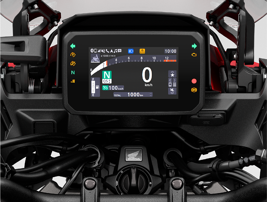 CB1000GT配備5吋全彩TFT儀表，並支援Honda RoadSync智慧型手機連線功能。（圖／Honda Taiwan提供）