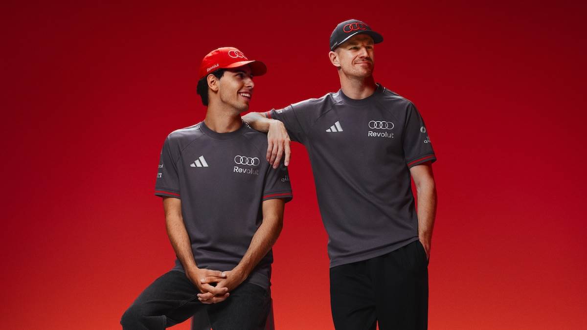 「adidas × Audi Revolut F1 Team」聯名系列推出以車隊兩位車手為主題的專屬商品。（圖／Audi提供）