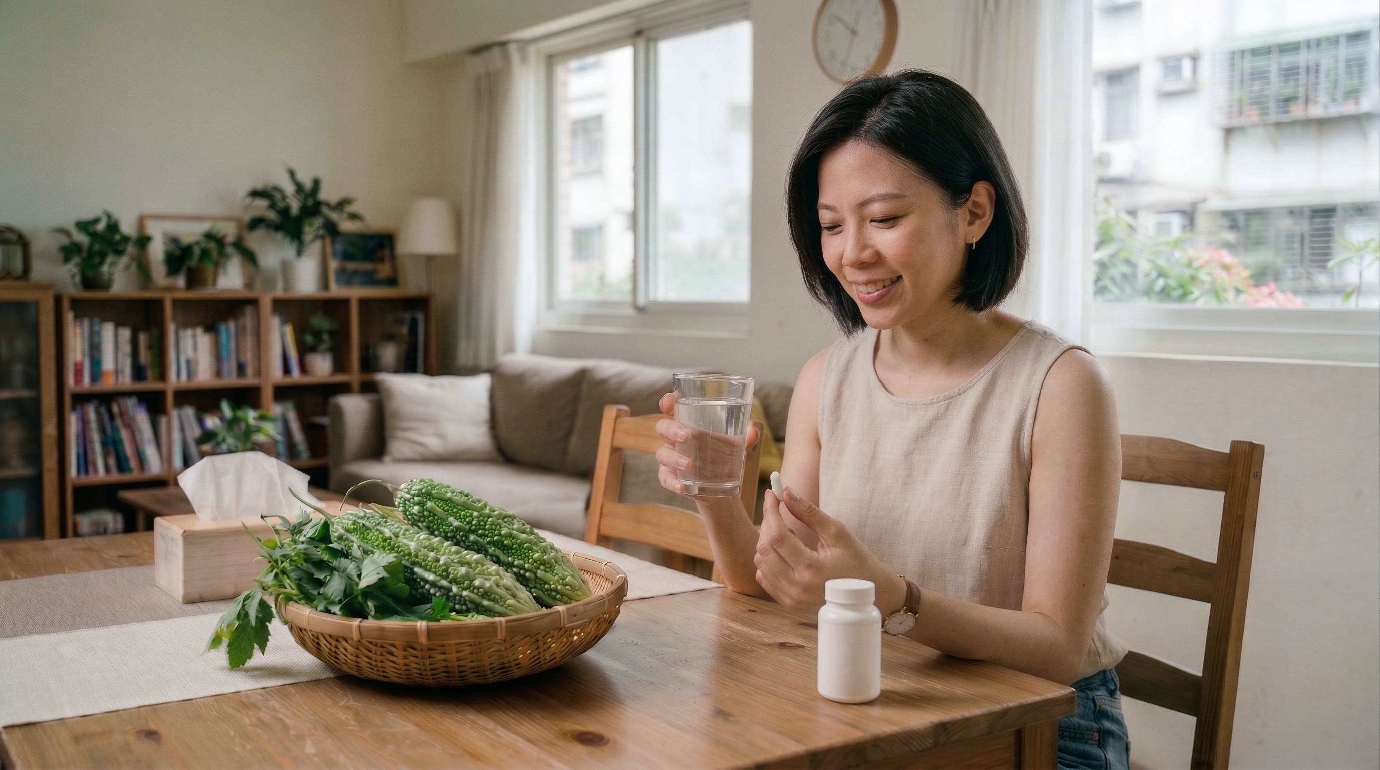 「<a href='/search/tags/苦瓜胜肽/' target='_blank'>苦瓜胜肽</a>」助於維持體內穩定，減少糖化反應的負面影響。（圖／AI生成）