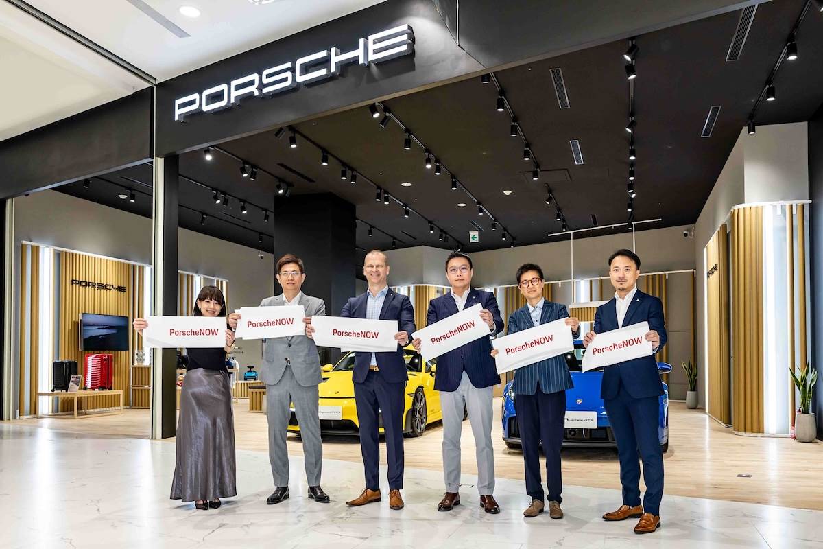 台灣保時捷總裁Christian Nater（左三），汎德永業台中分公司副總李振宇（左二）。（圖／Porsche提供）