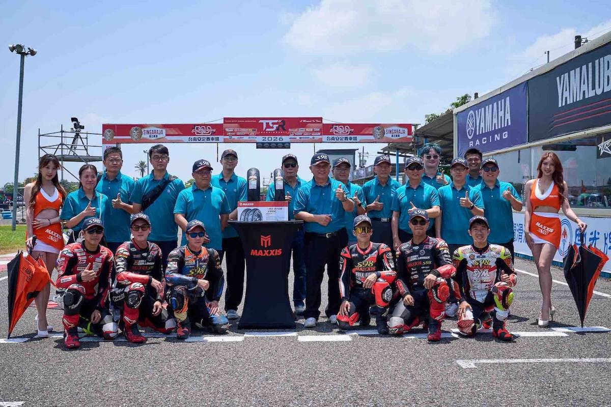 MAXXIS於機車賽事TSR（Taiwan Super Race）開幕戰在安定賽車場正式發表S98R。（圖／MAXXIS提供）