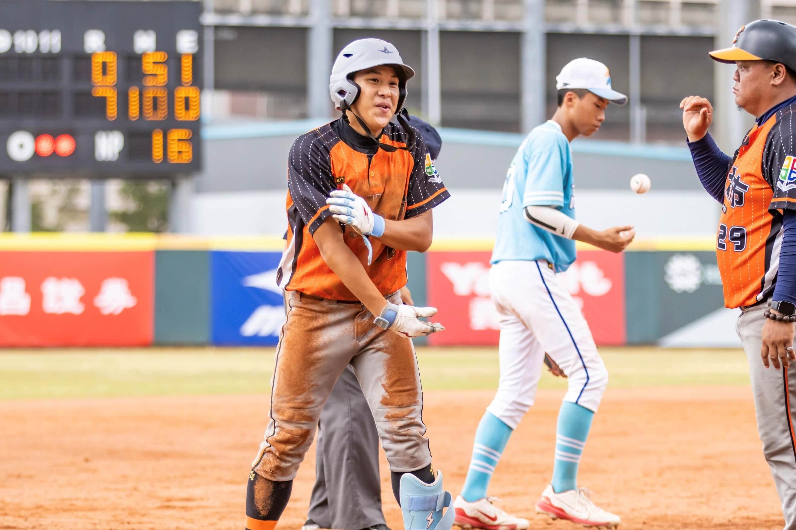 吳祐宇於華南金控盃全國青少棒錦標賽表現出色+入選U15世界盃國家培訓隊。(圖/新北市政府體育局提供)