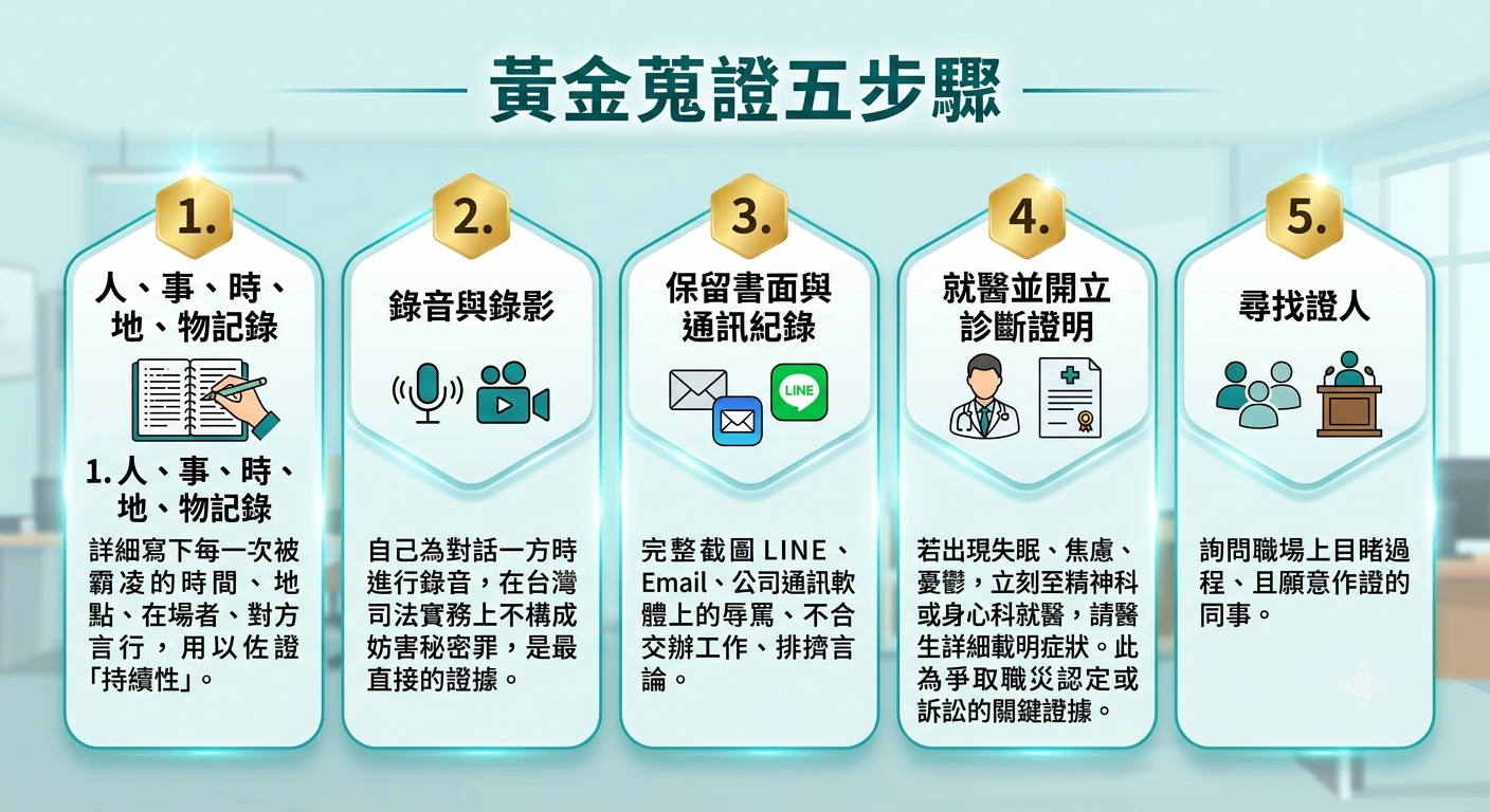 黃金蒐證五步驟曝光。(示意圖/AI生成)