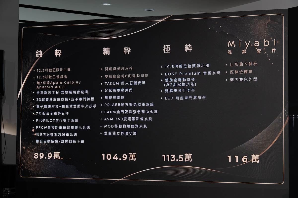 全新X-TRAIL售價與等級編成(價格含舊換新補助)。(圖/林昱丞攝影)