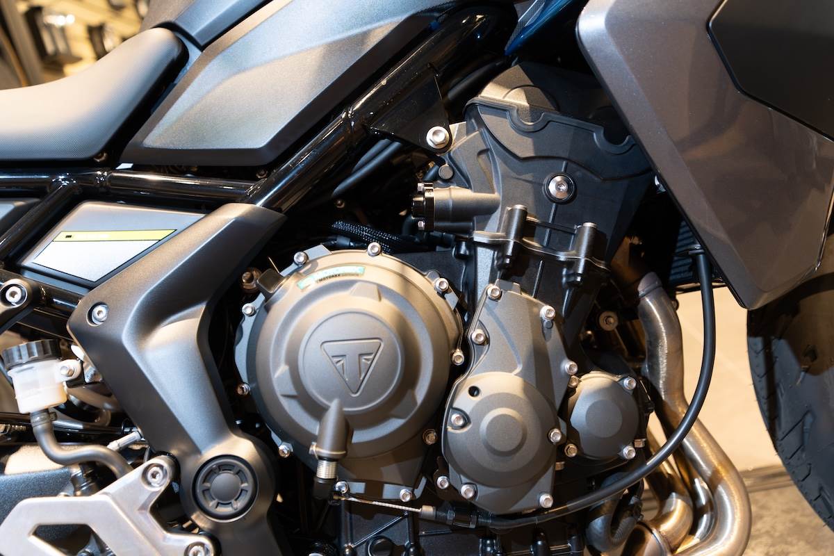 Trident 660與Tiger Sport 660搭載新世代660直列三缸引擎，最大馬力提升至95匹，較前代增加14匹，峰值扭力達68Nm。（圖／林昱丞攝影）