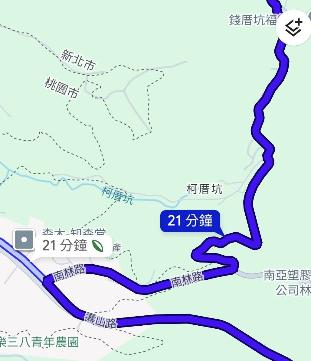 原PO分享經驗,指出如果導航規劃經過柯厝坑路,不要因為導航指示就直接駛入。(圖/翻攝自Google maps)