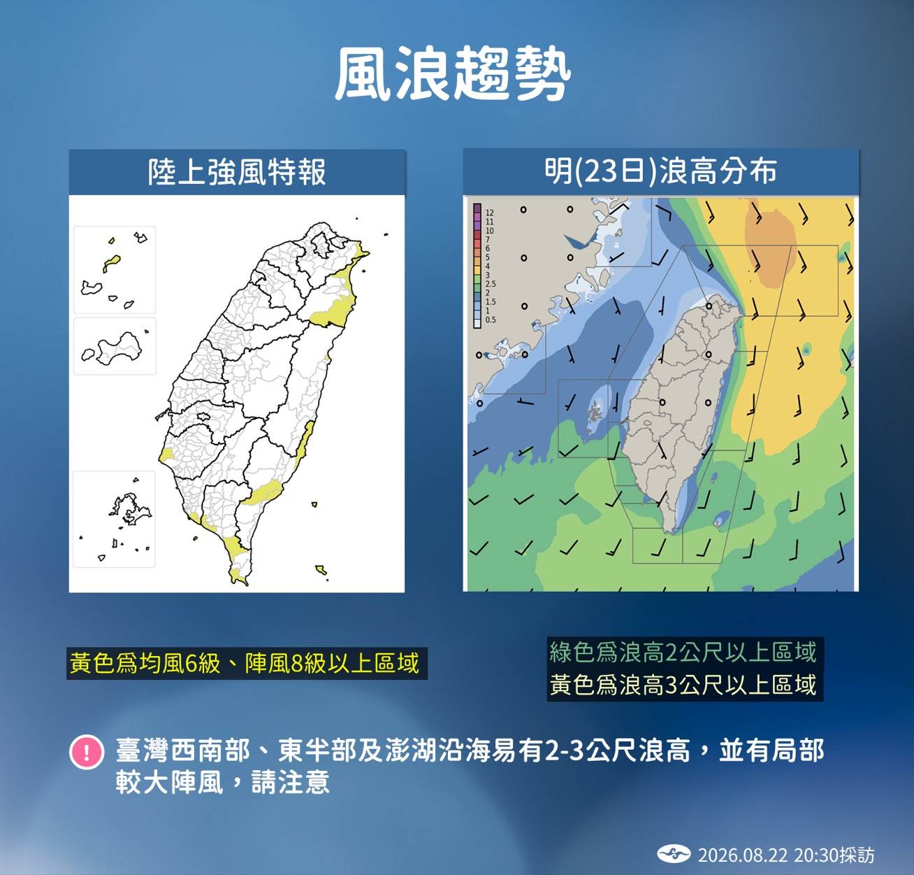 風浪趨勢。（圖／氣象署）