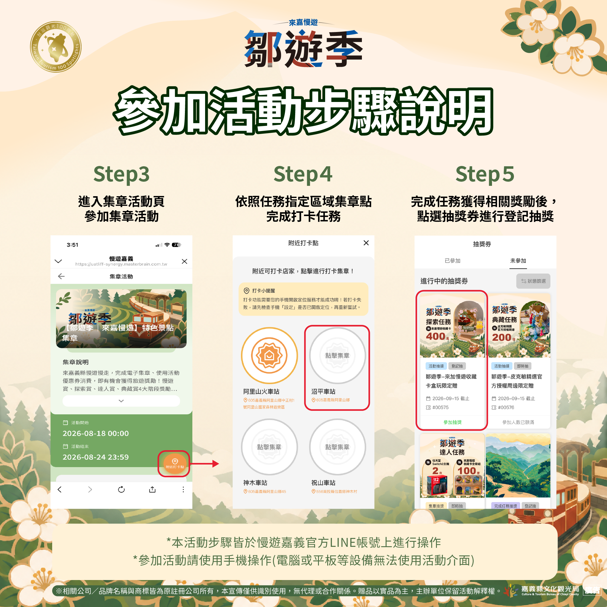 鄒遊季官方LINE步驟教學。(圖／嘉義縣提供)