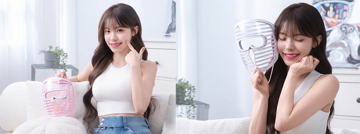 李多慧每天都會使用 iRESTORE 光透美容面罩保養肌膚。（圖／iRESTORE 提供）