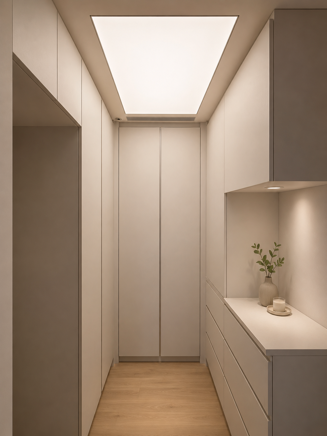 AURORA™光膜天花應用於住宅空間,依室內格局與設計需求配置光源,讓天花、照明與居家風格形成一致的視覺效果。<a href='/search/tags/多晶彩光電科技/' target='_blank'>多晶彩光電科技</a>有限公司/提供