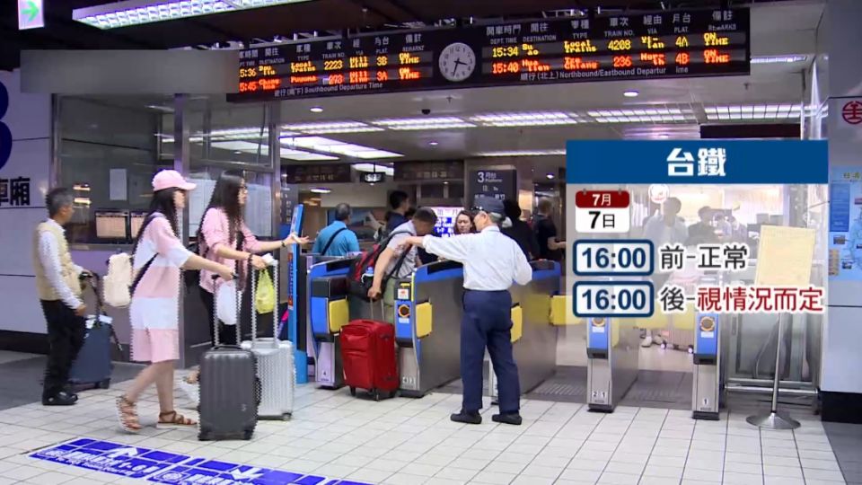 「尼伯特」來襲！ 台鐵16：00前正常 高鐵今日照常營運
