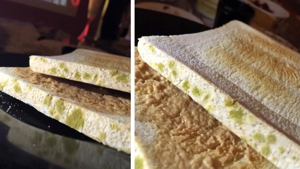 KTV自助吧「抹茶」吐司？ 原來是....發霉了