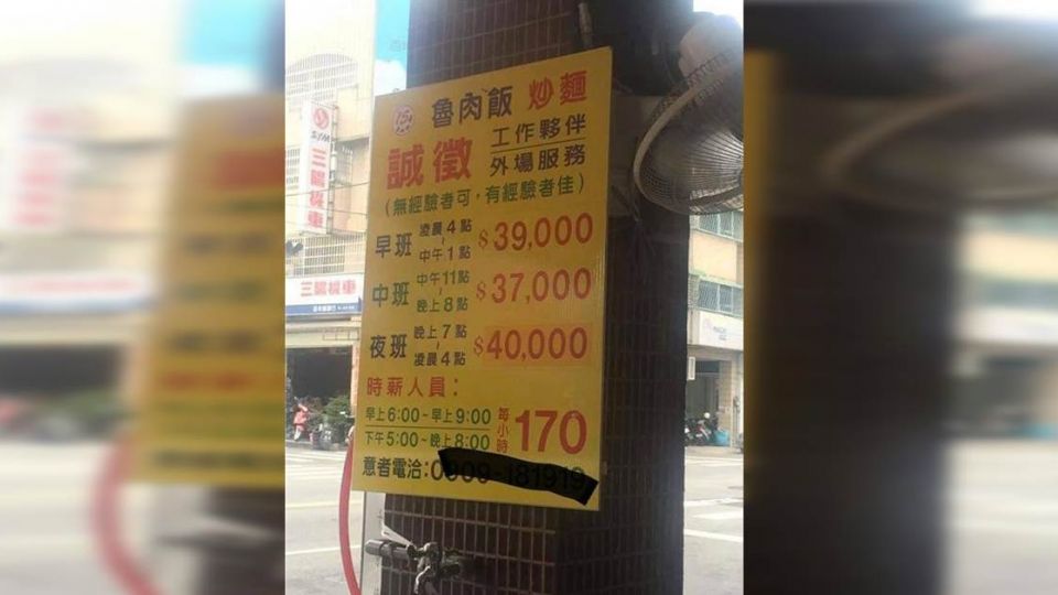 滷肉飯徵才時薪170 月賺40K 網友接力問：怎麼休？