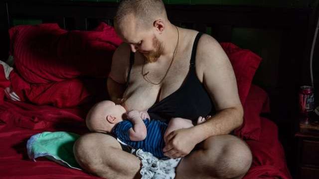 滿臉鬍渣哺乳好衝擊 變性人：我依然是男人