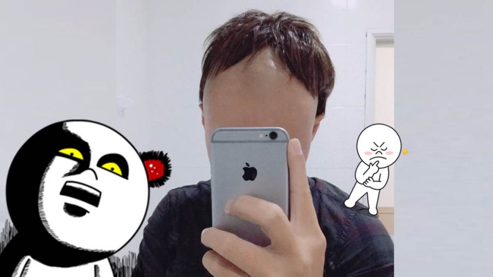 「無臉男」4ni?男大生自拍求助 高額頭嚇壞一票人