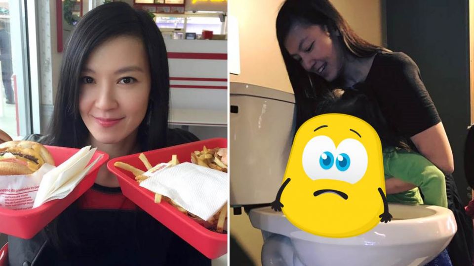 驚呆！林熙蕾抱女兒喝「馬桶水」 網友嚇壞：有這麼渴？