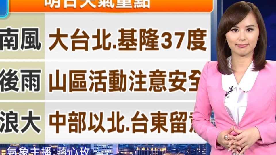 【2017/08/08】今西南風增 沉降作用 最高溫台北37.2度