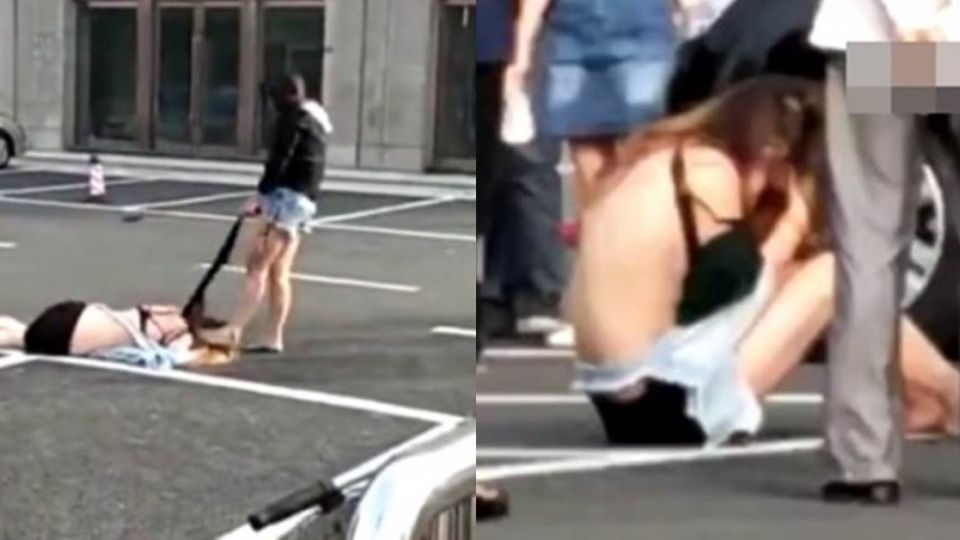 【影片】狂!街頭上演全武行…辣妹遭扒光剩「黑色Bra」超崩潰