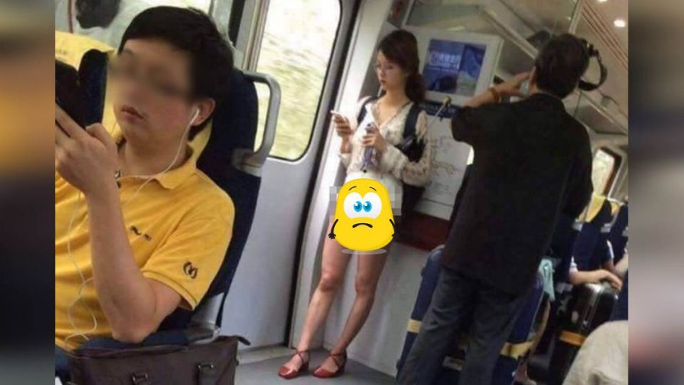 噴鼻血!眼鏡正妹「下衣失蹤」涼颼颼 網友瘋喊:震精了