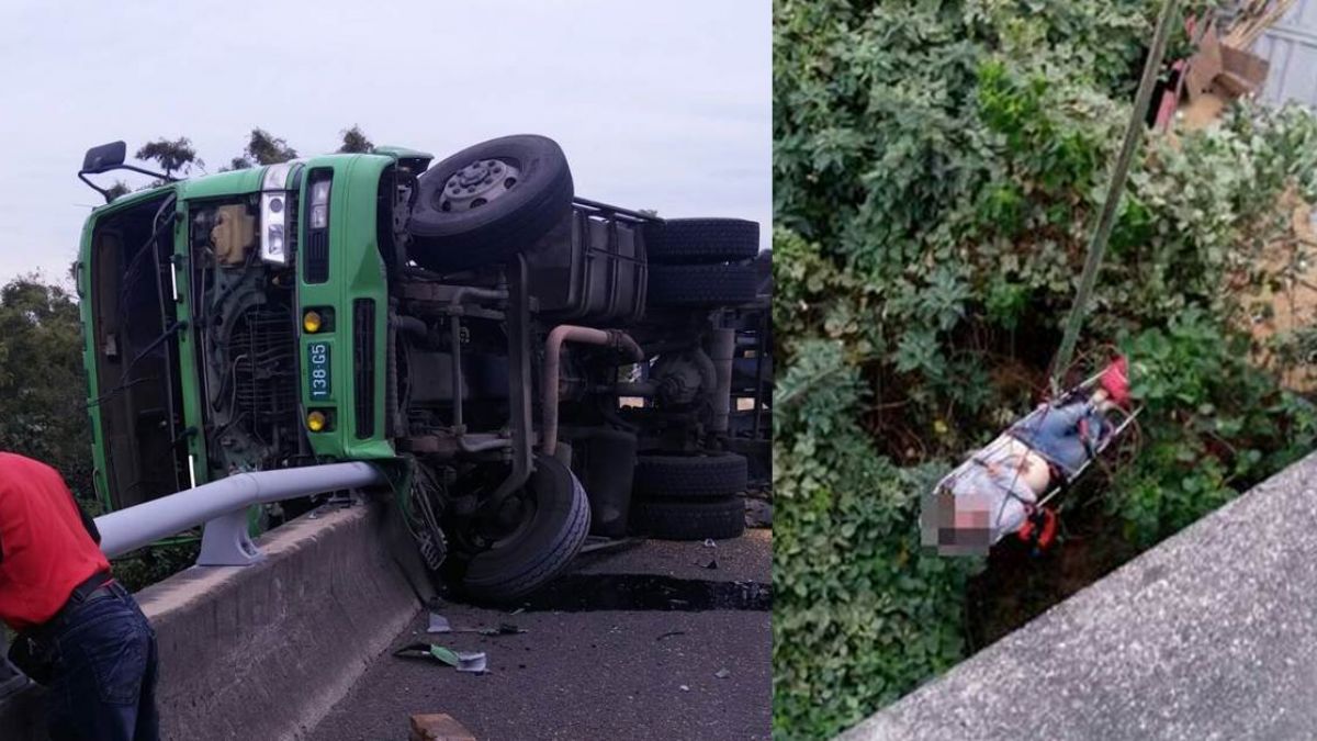 貨車頭懸16米國道高空！ 38歲司機墜橋慘死