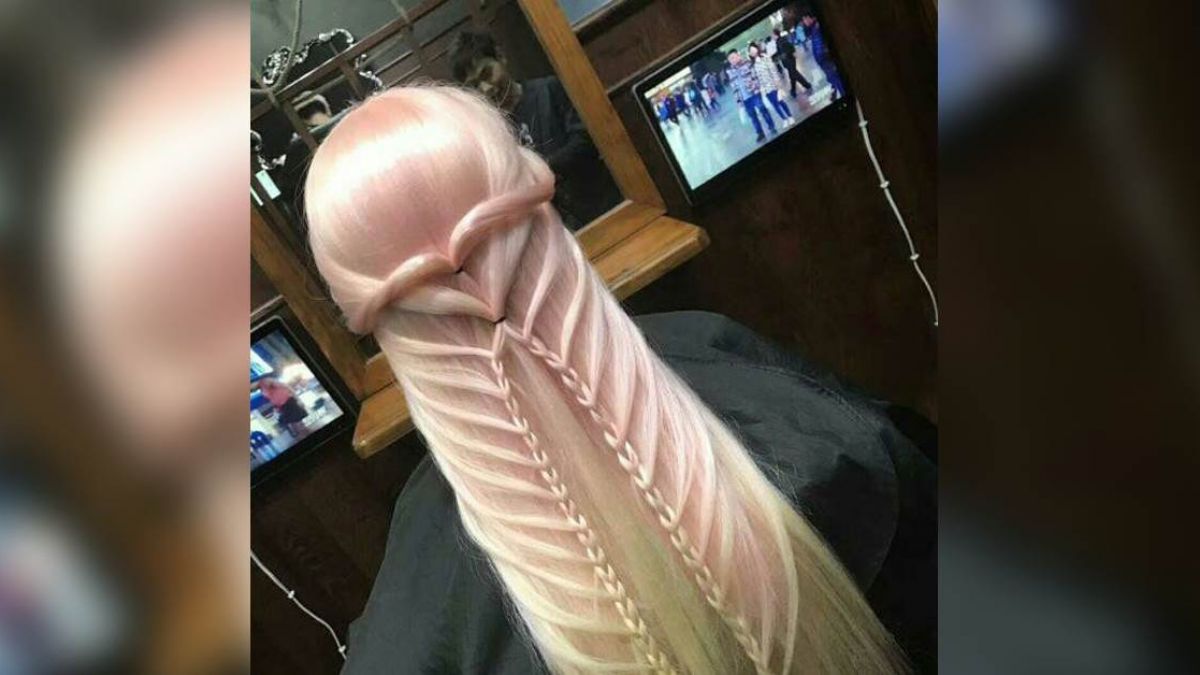 正妹髮型讓人想面壁！ 想不到轉過來後更邪惡