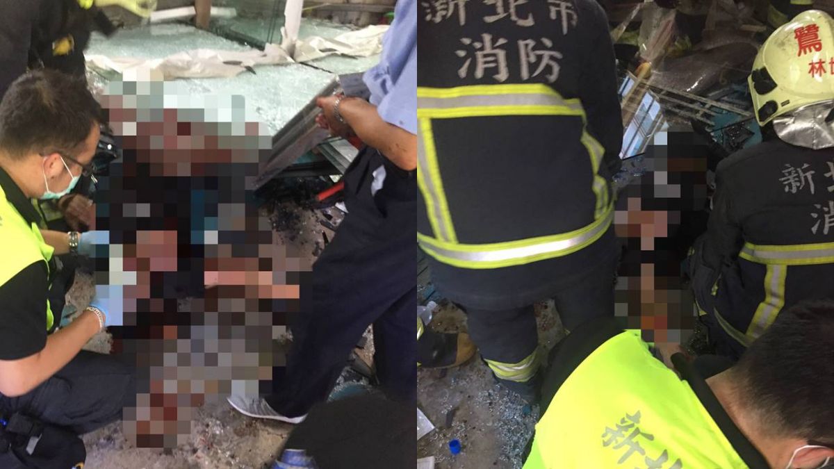 快訊/蘆洲工人搬運玻璃不慎倒地 慘遭重壓爆血