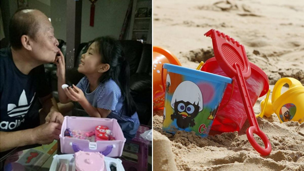 小時候不陪玩扮家家酒…爺孫「超有愛互動」 一秒惹火她：心很涼