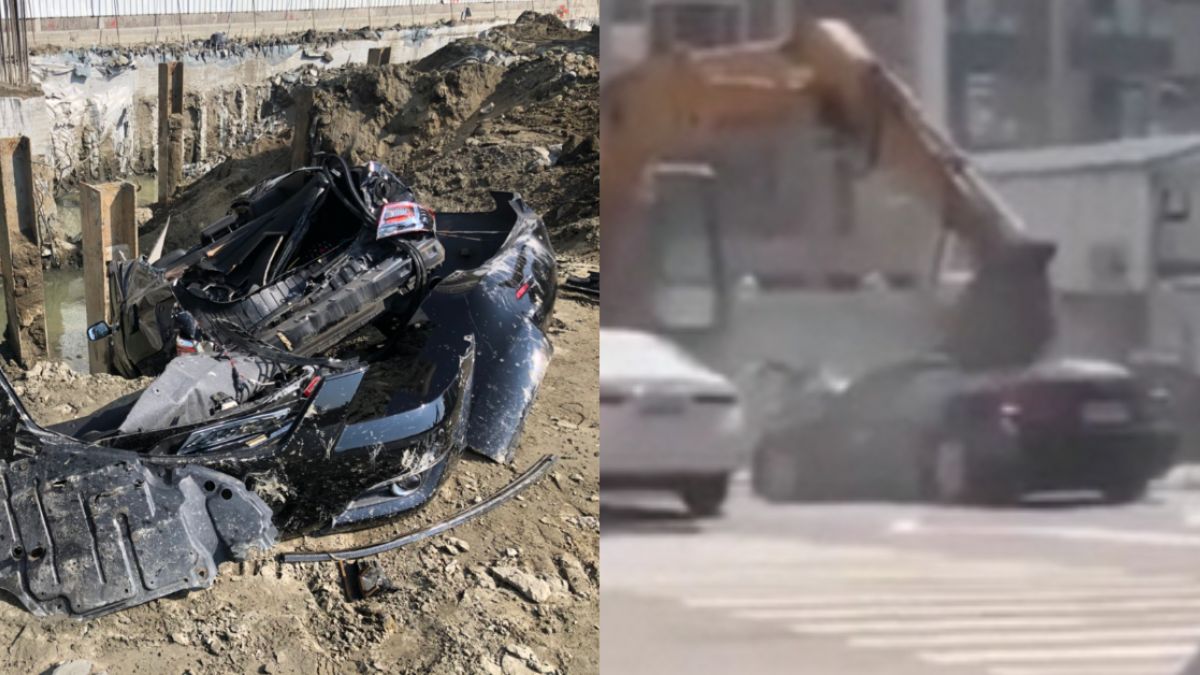 5秒爆砸轎車再推坑！怪手司機到案嗆不爽…