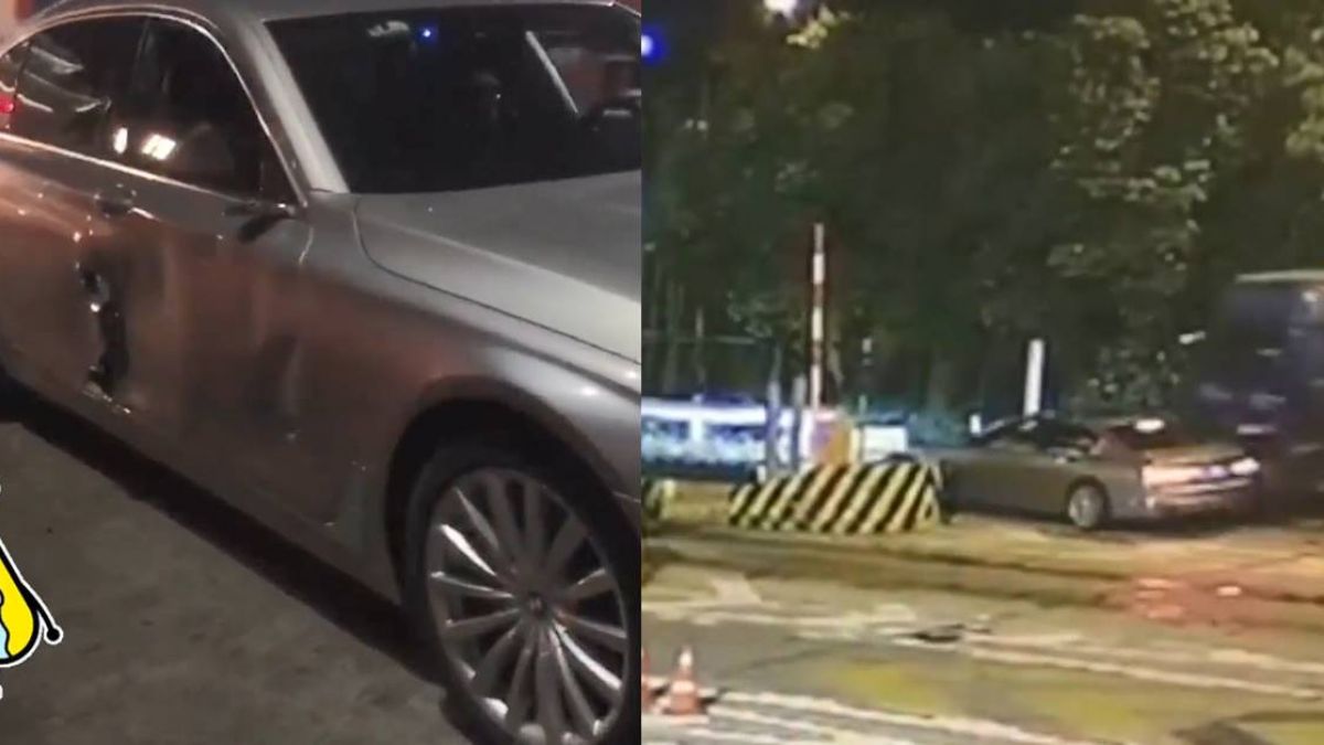 【影】BMW搶車道硬擠大卡車!車門炸爛…一秒慘賠20萬